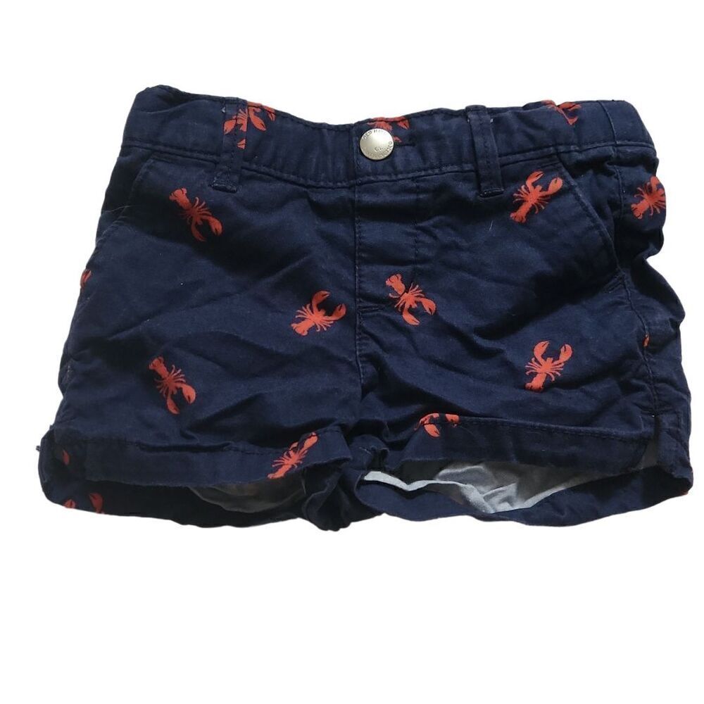 Old Navy Girls Size 2T Navy Red Lobster Print Shorts